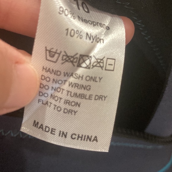 NWT Kids 3mm Neoprene size 10 wetsuit navy & turquoise - Picture 7 of 11